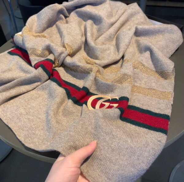 Gucci Wool Scarf With Pockets Scarf Grey 190cm/75in