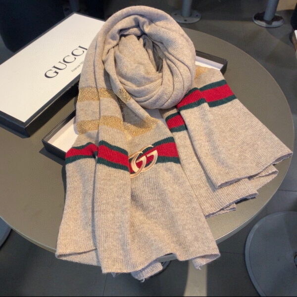 Gucci Wool Scarf With Pockets Scarf Grey 190cm/75in