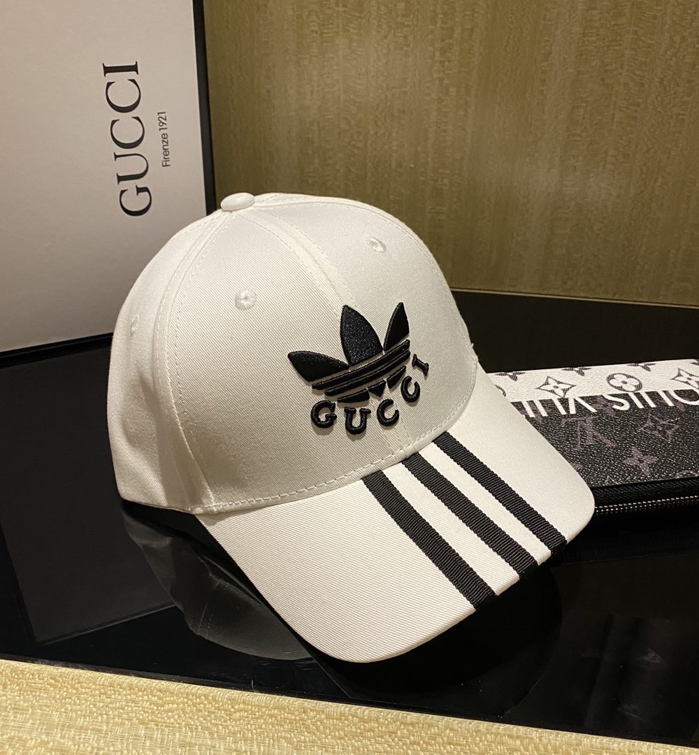 Gucci x Adidas Baseball Hat White GG Hat