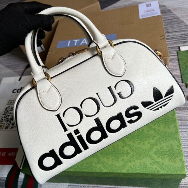 1:1 Replica Gucci x Adidas Mini Duffle Bag White For Women, Women's Bags 12.4in/32cm GG 702397 U3ZCT 8727