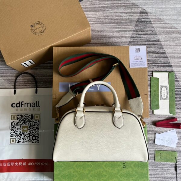 1:1 Replica Gucci x Adidas Mini Duffle Bag White For Women, Women's Bags 12.4in/32cm GG 702397 U3ZCT 8727