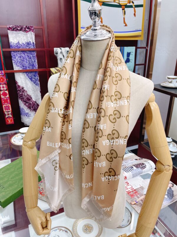 Gucci x Balenciaga in Light Brown Square Scarf 90cm/35in 