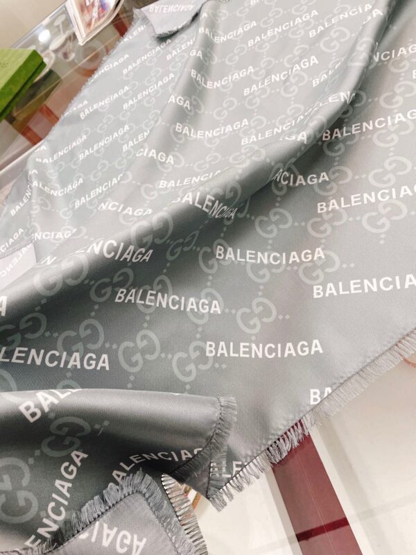 Gucci x Balenciaga in Light Grey Square Scarf 90cm/35in 