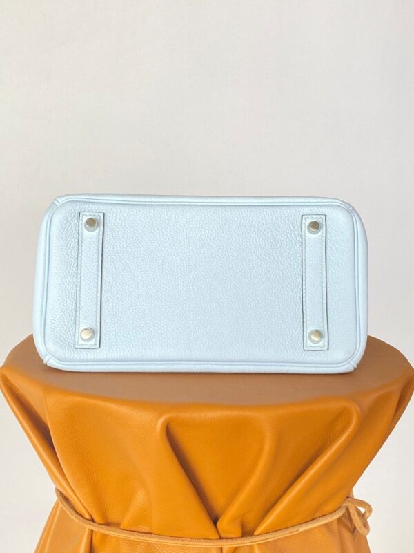 1:1 Replica Hermes Birkin Nata Swift Light Blue For Women Silver Toned Hardware 10in/25cm