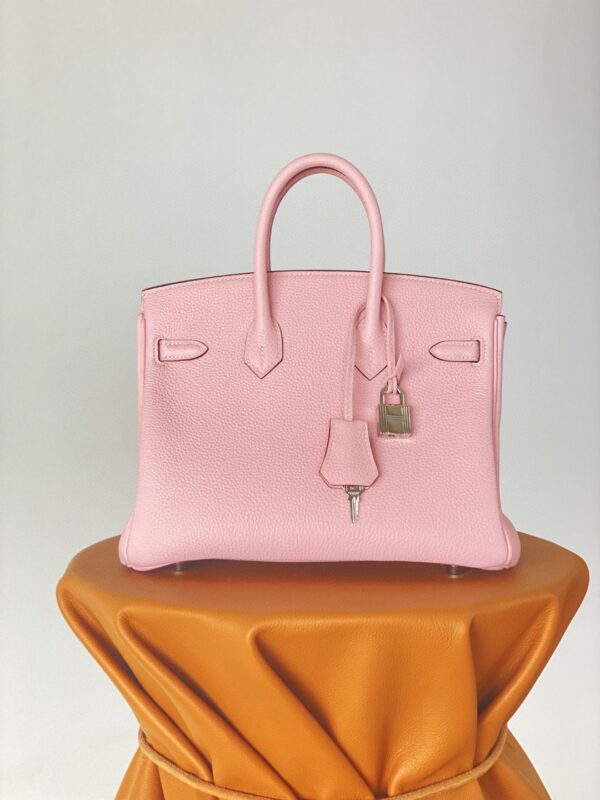 1:1 Replica Hermes Birkin Nata Swift Pink For Women Silver Toned Hardware 10in/25cm