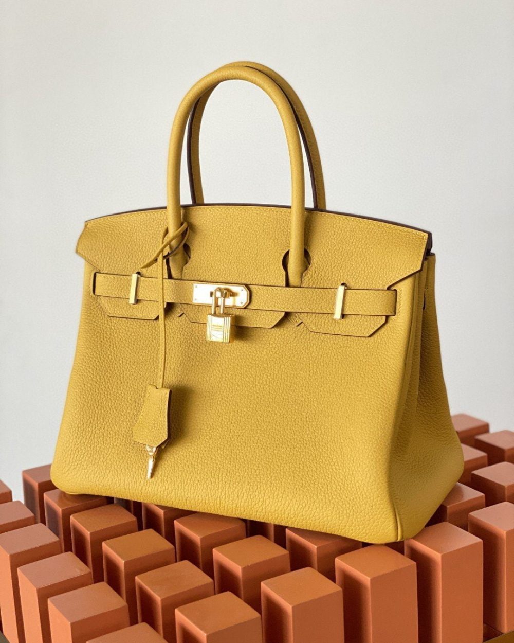 1:1 Replica Hermes Birkin Nata Swift Yellow For Women Gold Toned Hardware 10in/25cm