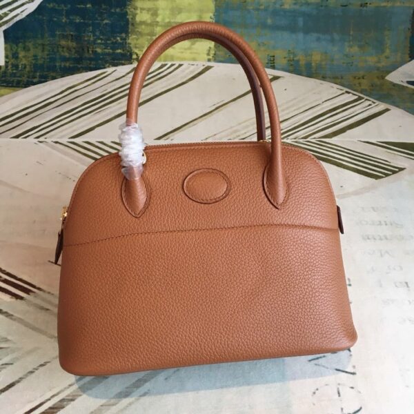 1:1 Replica Hermes Bolide Bag Brown For Women Silver Toned Hardware 12.6in/32cm