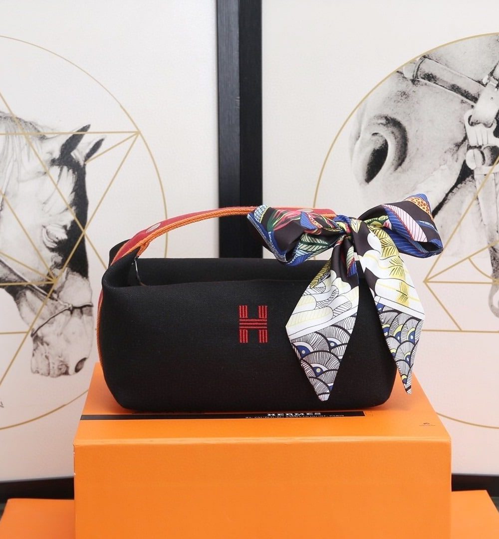1:1 Replica Hermes Bride A Brac Case Black Bag For Women, Women's Handbags, Shoulder Bags 9.8in/25cm