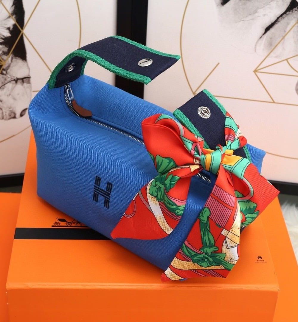1:1 Replica Hermes Bride A Brac Case Blue Bag For Women, Women's Handbags, Shoulder Bags 9.8in/25cm