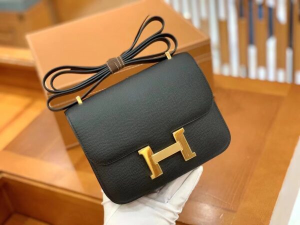 1:1 Replica Hermes Constance 23 Epsom Black For Women, Women's Handbags, Shoulder Bags 9in/23cm