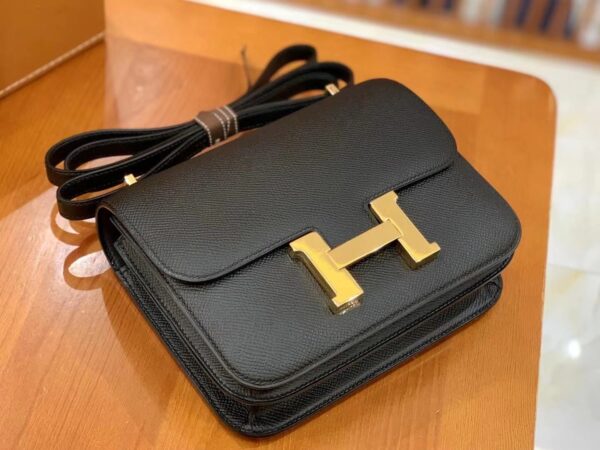 1:1 Replica Hermes Constance 23 Epsom Black For Women, Women's Handbags, Shoulder Bags 9in/23cm
