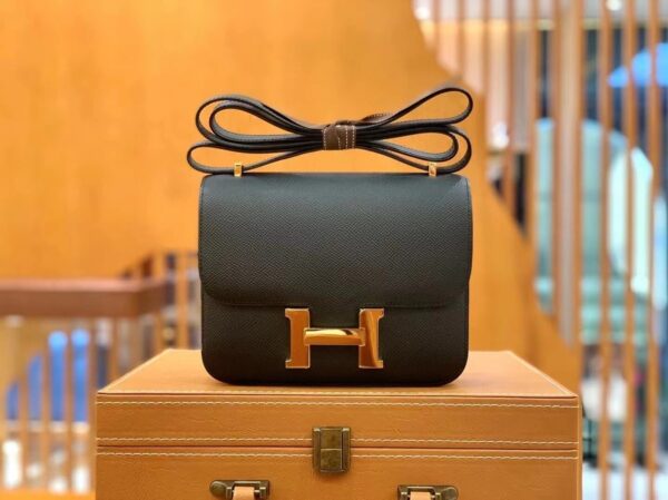 1:1 Replica Hermes Constance 23 Epsom Black For Women, Women's Handbags, Shoulder Bags 9in/23cm