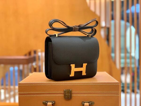 1:1 Replica Hermes Constance 23 Epsom Black For Women, Women's Handbags, Shoulder Bags 9in/23cm
