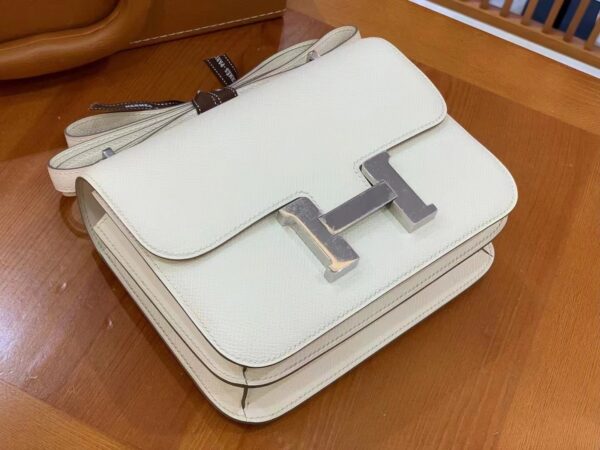 1:1 Replica Hermes Constance 23 Epsom White For Women, Women's Handbags, Shoulder Bag 9in/23cm