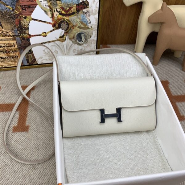 1:1 Replica Hermes Constance Long Togo Wallet White, Silver Toned Hardware Bag For Women, Women's Handbags, Shoulder Bags 8.1in/21cm