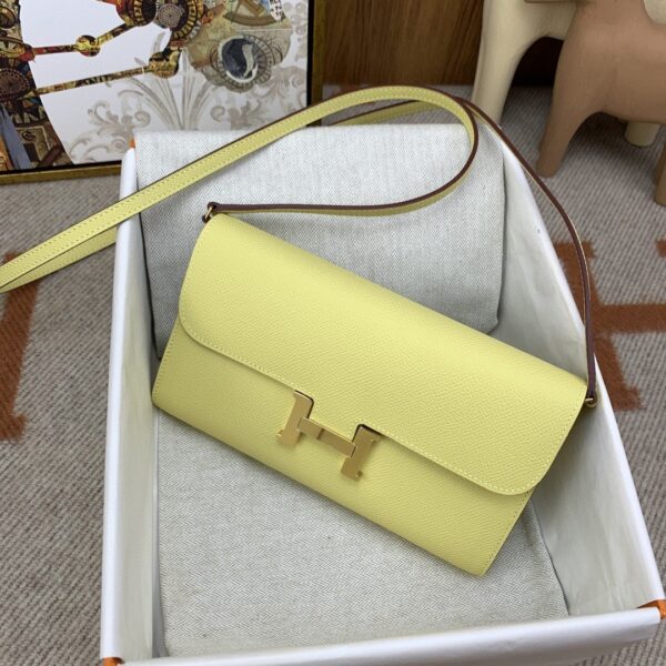 1:1 Replica Hermes Constance Long Togo Wallet Yellow, Gold Toned Hardware Bag For Women, Women's Handbags, Shoulder Bags 8.1in/21cm