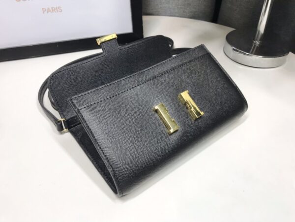 1:1 Replica Hermes Constance Togo Long Wallet  21cm/8.3in Gold Toned Hardware For Women Black