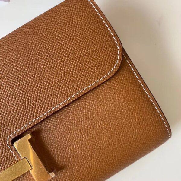 1:1 Replica Hermes Constance Togo Long Wallet  21cm/8.3in Gold Toned Hardware For Women Brown