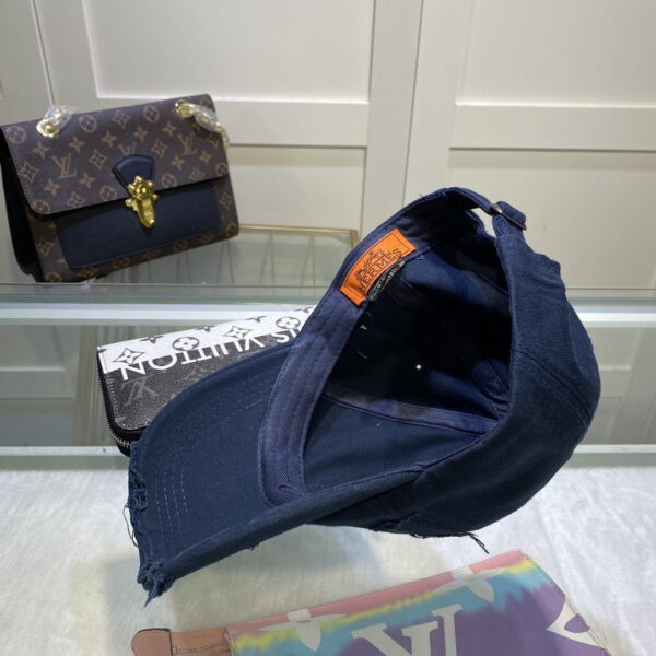 Hermes Davis H Primavera Cap Dark Blue Hermes Cap