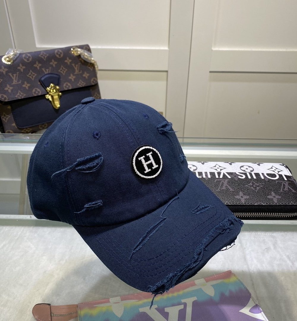 Hermes Davis H Primavera Cap Dark Blue Hermes Cap