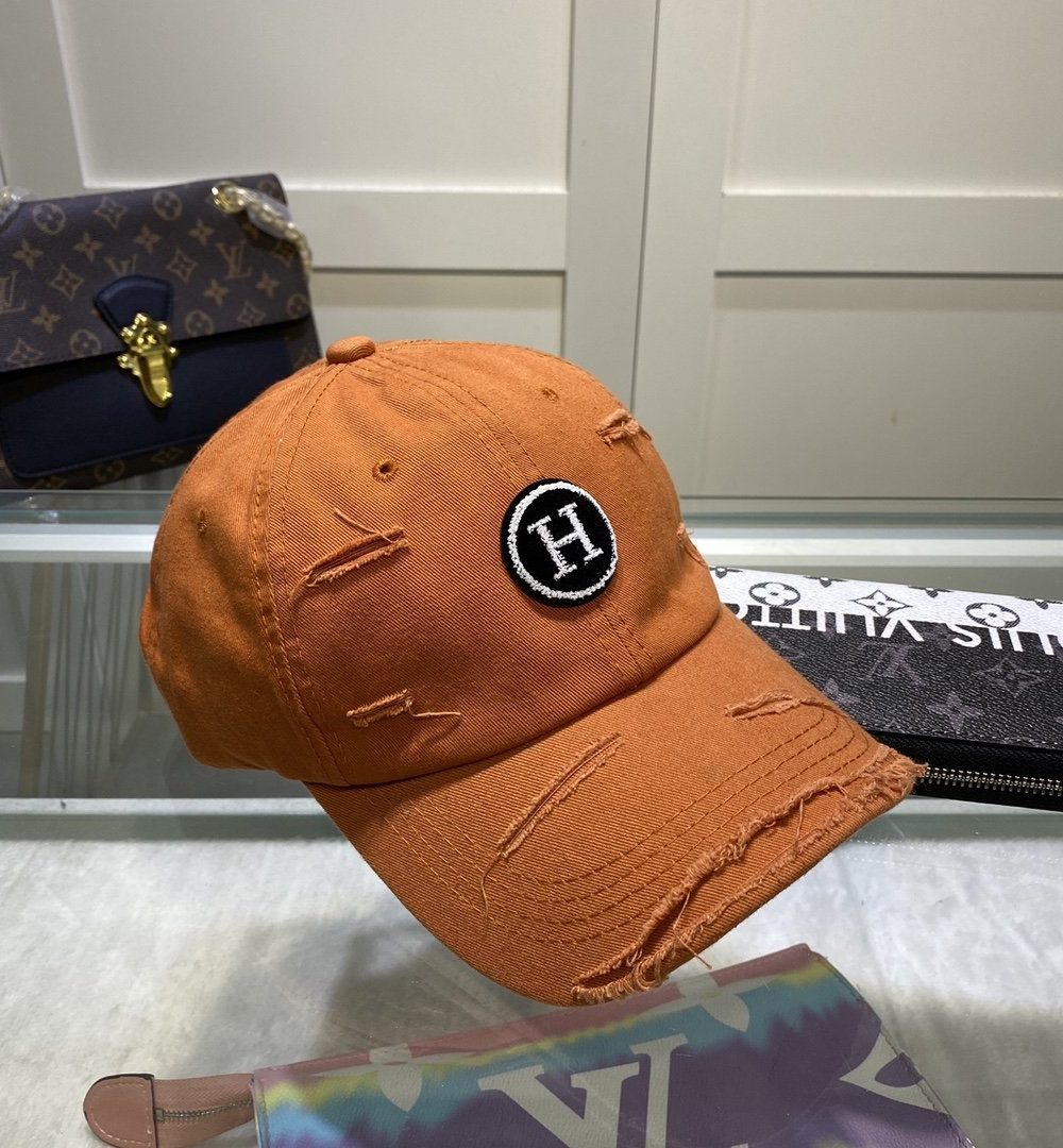Hermes Davis H Primavera Cap Orange Hermes Cap