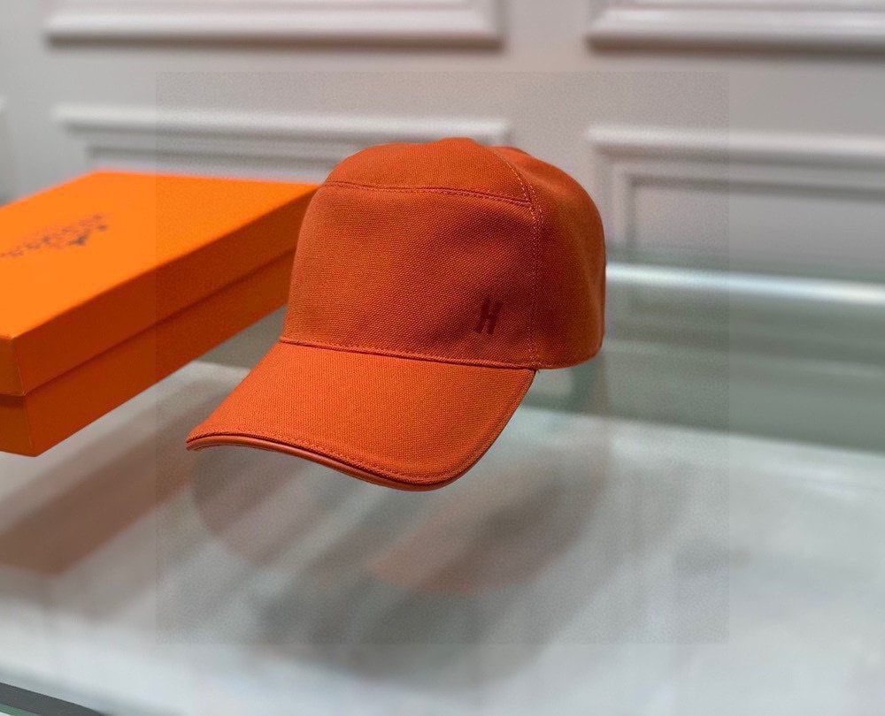 Hermes Davis H Primavera Cap Orange Hermes Cap
