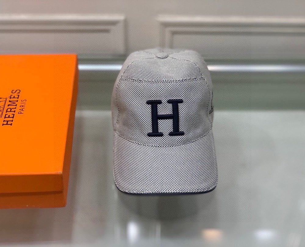 Hermes Davis H Primavera Grey Beige Hermes Cap