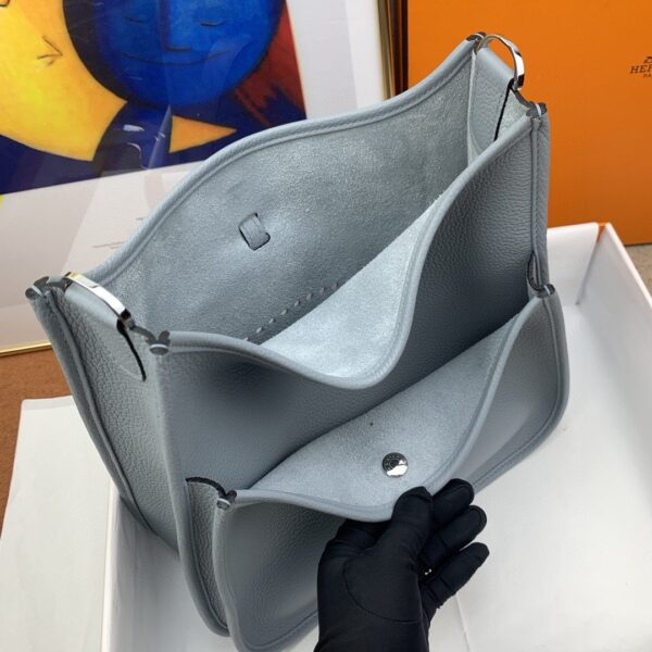 1:1 Replica Hermes Evelyne III 29 Bag Light Blue With Silver-Toned Hardware For Women, Women's Shoulder And Crossbody Bags 11.4in/29cm H056277CK18