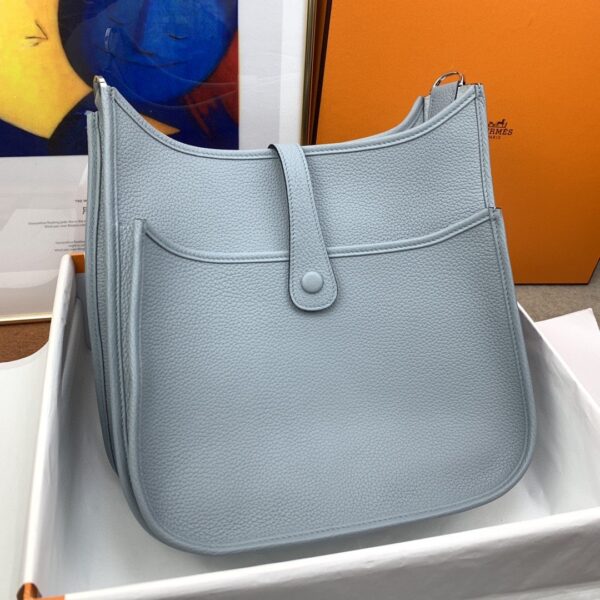 1:1 Replica Hermes Evelyne III 29 Bag Light Blue With Silver-Toned Hardware For Women, Women's Shoulder And Crossbody Bags 11.4in/29cm H056277CK18