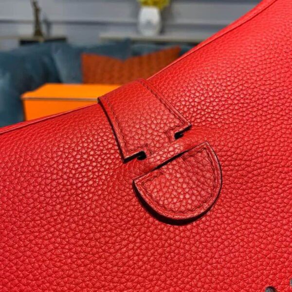 1:1 Replica Hermes Evelyne III 29 Bag Red With Silver-Toned Hardware For Women, Women's Shoulder And Crossbody Bags 11.4in/29cm