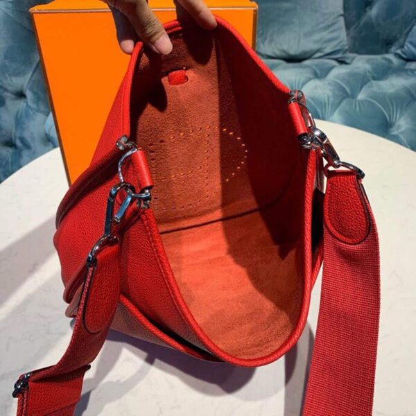 1:1 Replica Hermes Evelyne III 29 Bag Red With Silver-Toned Hardware For Women, Women's Shoulder And Crossbody Bags 11.4in/29cm