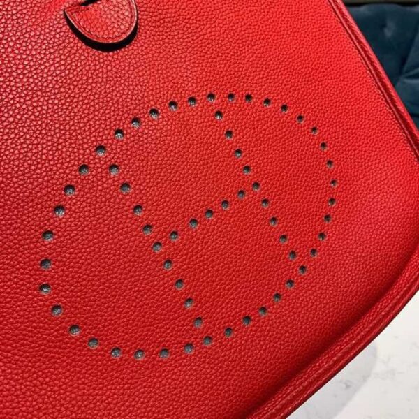 1:1 Replica Hermes Evelyne III 29 Bag Red With Silver-Toned Hardware For Women, Women's Shoulder And Crossbody Bags 11.4in/29cm