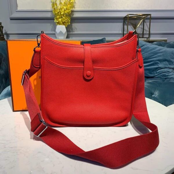 1:1 Replica Hermes Evelyne III 29 Bag Red With Silver-Toned Hardware For Women, Women's Shoulder And Crossbody Bags 11.4in/29cm