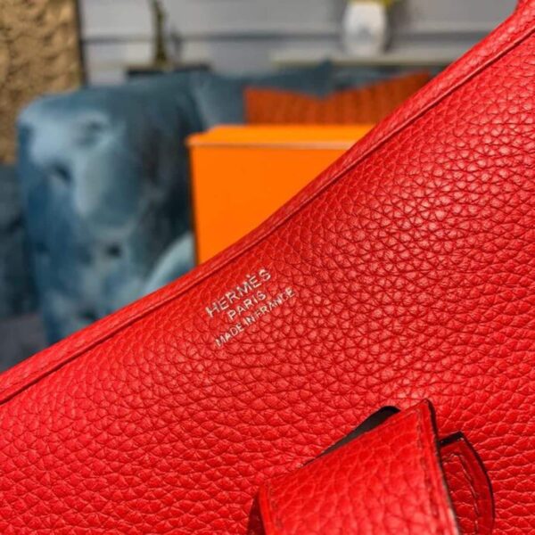 1:1 Replica Hermes Evelyne III 29 Bag Red With Silver-Toned Hardware For Women, Women's Shoulder And Crossbody Bags 11.4in/29cm