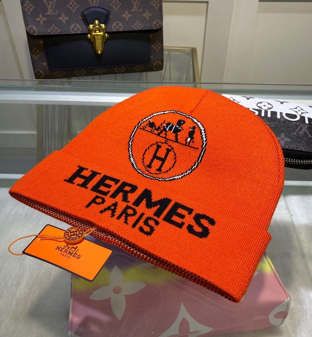 Hermes Frequence Beanie In Orange