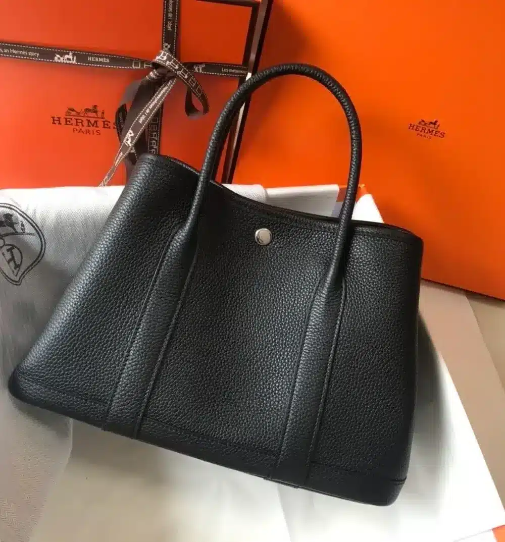 1:1 Replica Hermes Garden Party 30 Tote Bag Black For Women, Women’s Handbags, Shoulder Bags 11.8in/30cm