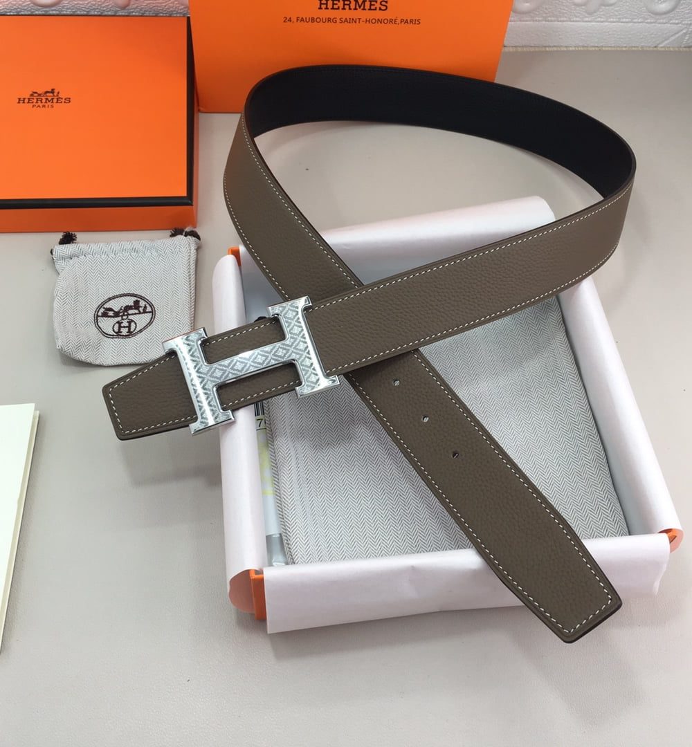 1:1 Replica Hermes H Belt Buckle & Reversible Grey For Women, Women Belt