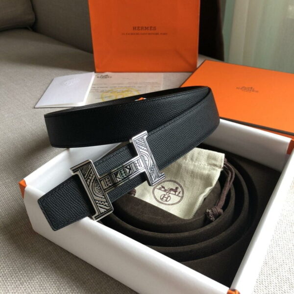 1:1 Replica Hermes H Touareg Belt Buckle & Reversible Black For Women, Women Belt