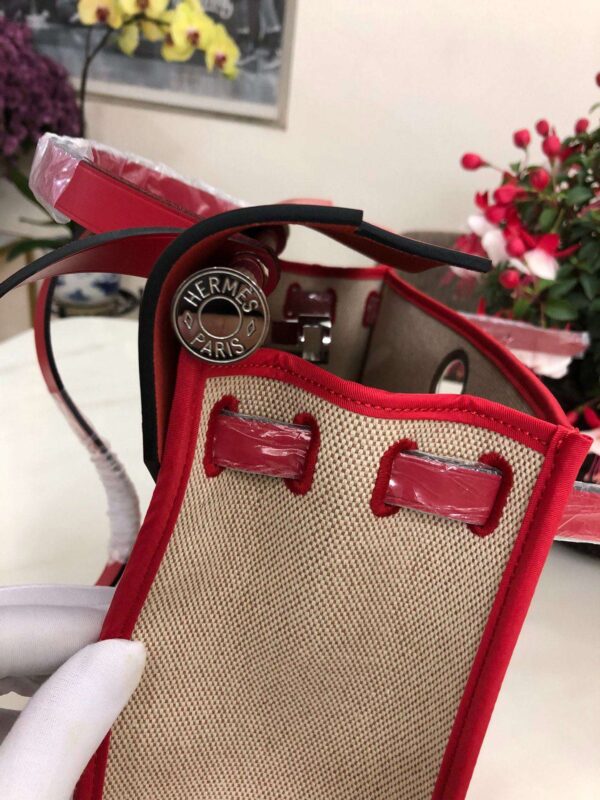 1:1 Replica Hermes Herbag Zip Bag Black/Brown/Red For Women 31cm / 12.2in