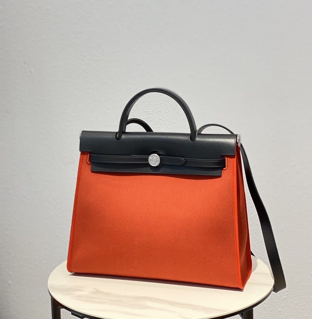 1:1 Replica Hermes Herbag Zip Bag Red, Silver Toned Hardware Bag For Women, Women's Handbags, Shoulder Bags 12.2in/31cm