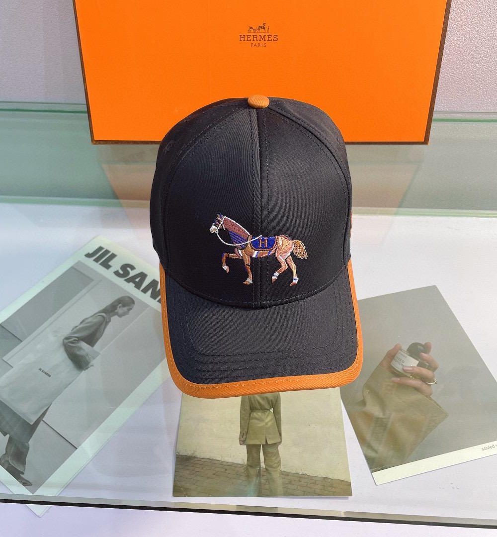 Hermes Horse Cap Black Hermes Cap