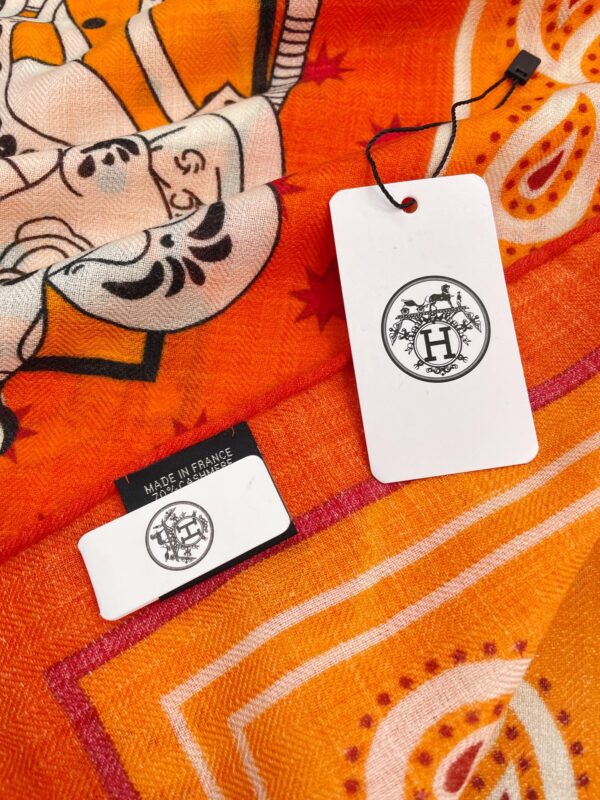 Hermes Horse Printed Patterns Square in Orange Scarf 140cm/55in 