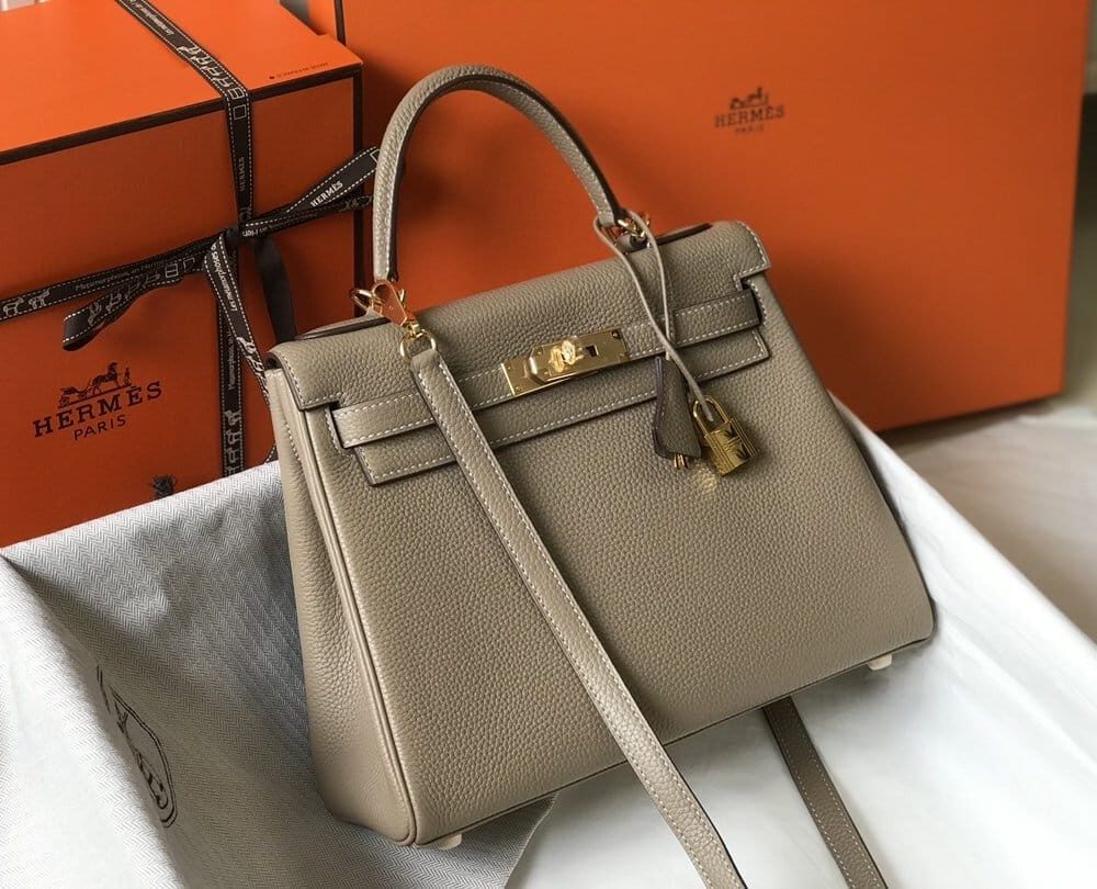 1:1 Replica Hermes Kelly 28 Etoupe Togo Bag For Women, Women's Handbags, Shoulder Bags 11in/28cm