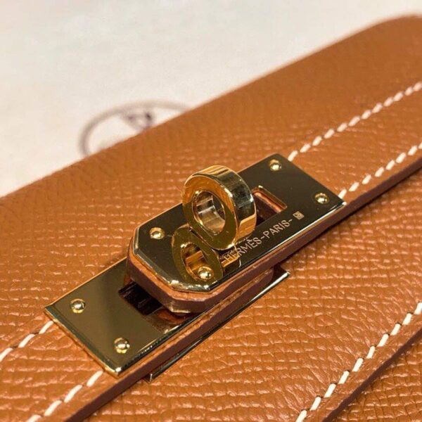 1:1 Replica Hermes Kelly Wallet To Go Woc Brown With Gold Toned Hardware Bag For Women 8.2in/21cm