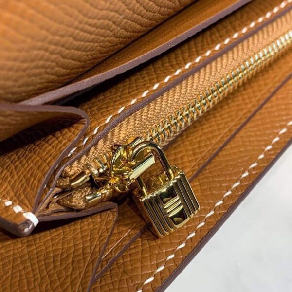 1:1 Replica Hermes Kelly Wallet To Go Woc Brown With Gold Toned Hardware Bag For Women 8.2in/21cm