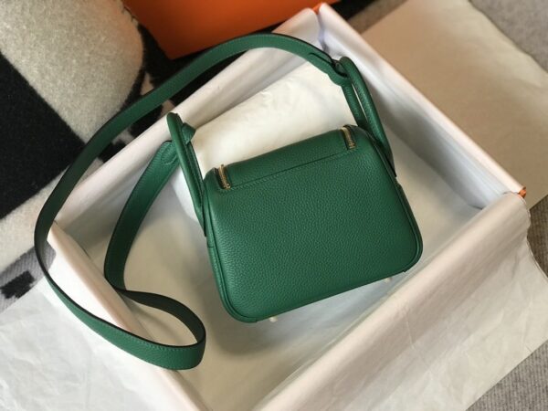 1:1 Replica Hermes Lindy Mini Clemence Bag Green For Women, Women’s Handbags, Shoulder And Crossbody Bags 7.5in/19cm
