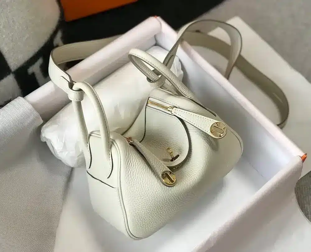 1:1 Replica Hermes Lindy Mini Clemence Bag White For Women, Women’s Handbags, Shoulder And Crossbody Bags 7.5in/19cm