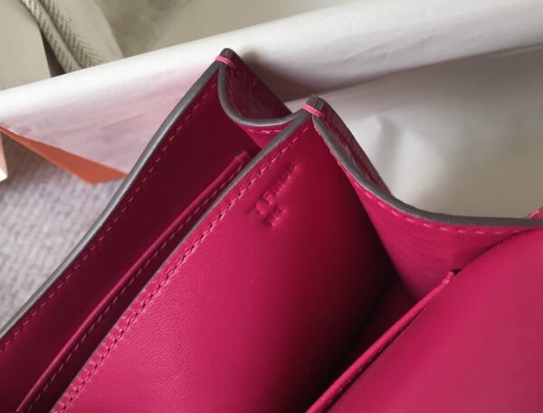 1:1 Replica Hermes Mini Constance Bag Pink For Women Gold Color Hardware 7.1in/18cm