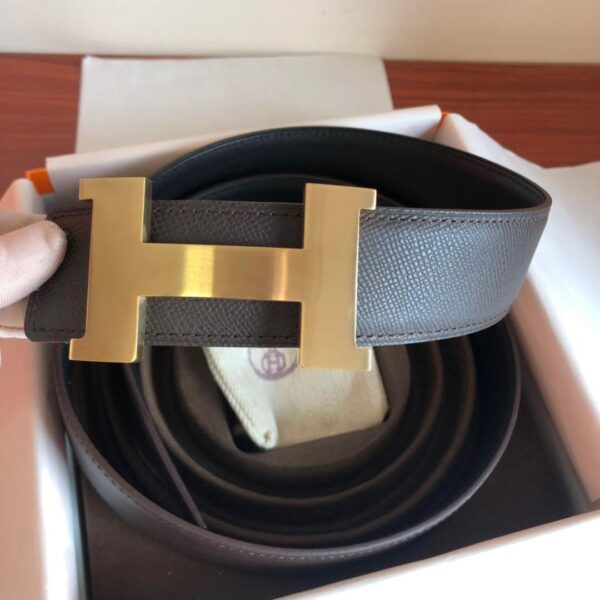 1:1 Replica Hermes Mini Constance Guillochee Belt Buckle & Reversible Grey For Women, Women Belt