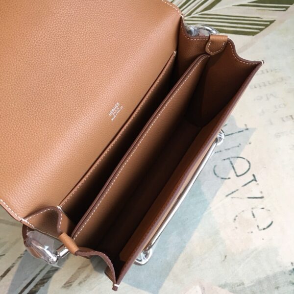 1:1 Replica Hermes Mini Evercolor Sac Roulis 19 Brown Palladium Hardware For Women 9in/23cm